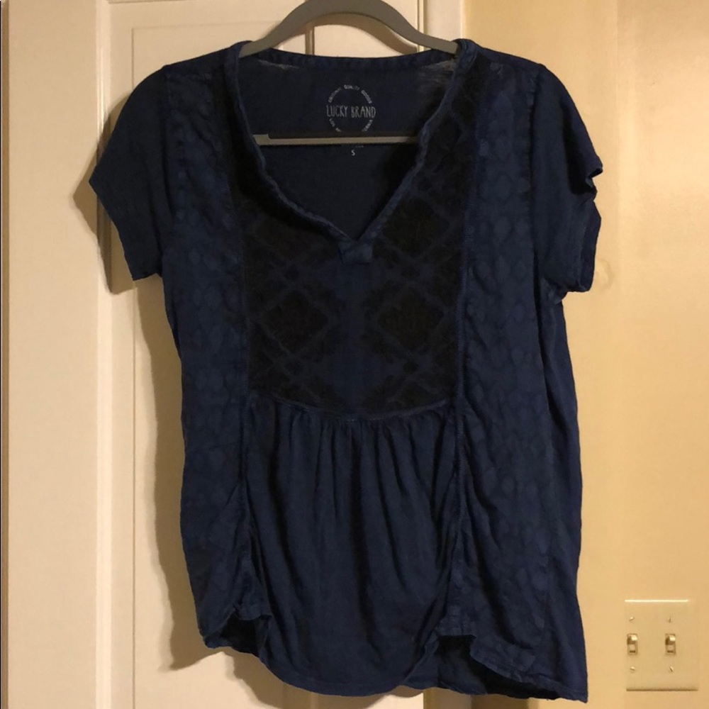 Lucky blue embroidered blouse